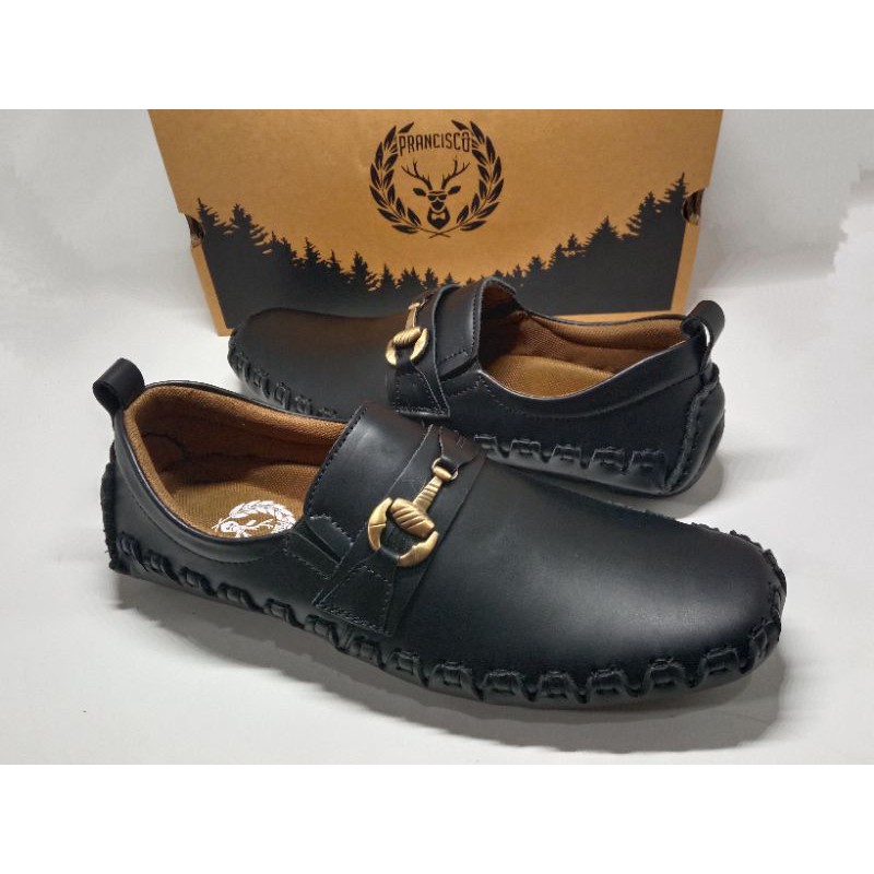 sepatu casual mocasin pria bahan kulit asli original leather PRANCISCO