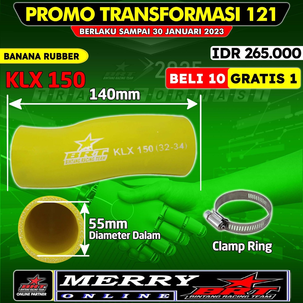 Promo 119 120 121 Intake dan Banana BRT Klx 150 BF DTracker 28mm 30mm 32mm 34mm