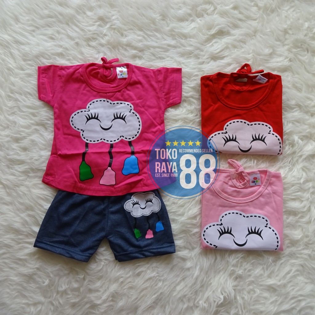  SKS ER03 Setelan Baju  Bayi  Perempuan 3 24 Bulan Kaos  