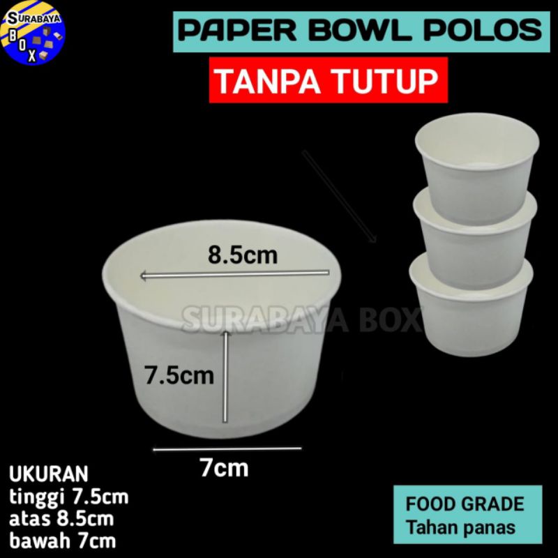 

Paper Bowl 360ml isi 50 biji per pack mangkok tahan panas microwave hanya body mangkok