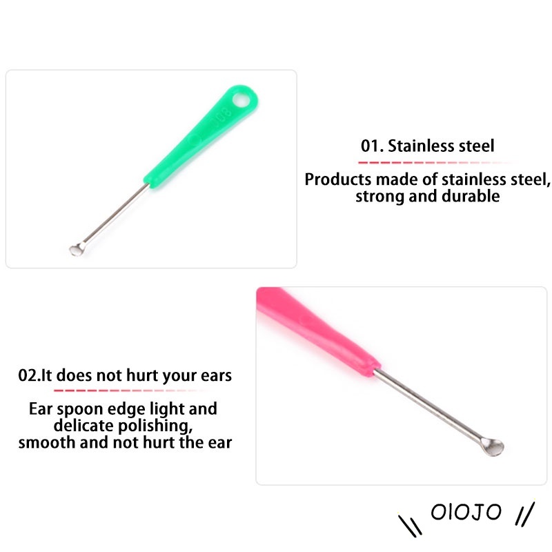 Stainless Steel Ear Pick Multicolor Ear Cleaning Alat Penjemputan Kotoran Telinga - ol