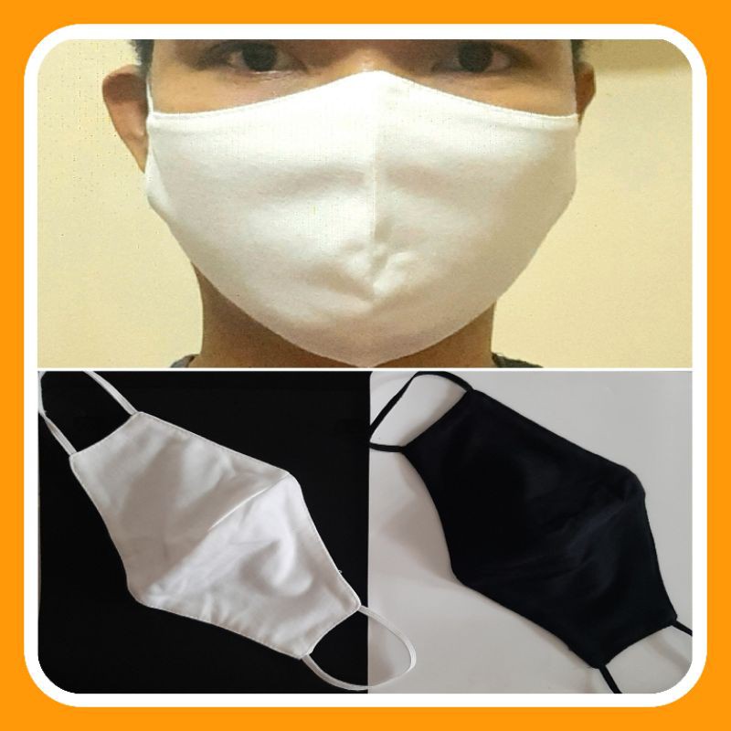 Masker Kain Putih Polos Hitam Polos Kain Katun 2 Lapis Non Medis Bisa Buat Tie Dye Shopee Indonesia