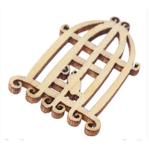 Wooden Embellishments - Bird Cage Shape (20pcs)