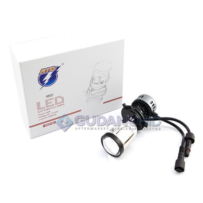 Lampu Motor Mobil Projector Led H4 Rtd M01B Hi-Lo Mini Projie Lens 36W