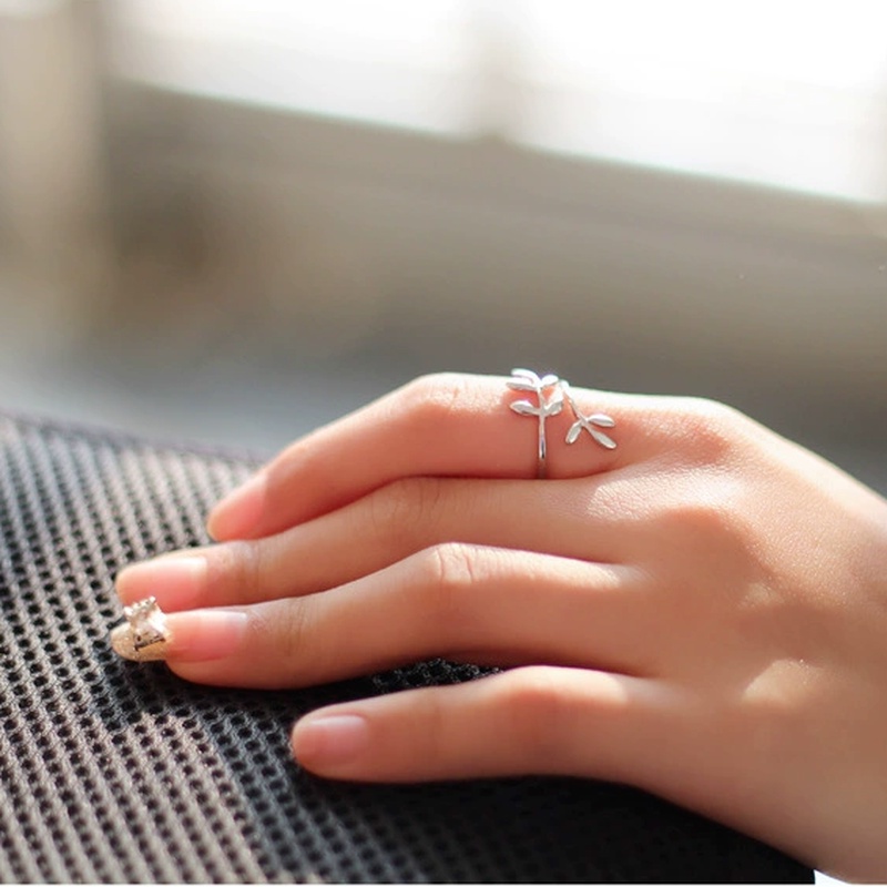 We Flower Cincin Model Terbuka Bahan Sterling Silver 925 Desain Ombak Gaya Minimalis / Trendy Untuk Wanita