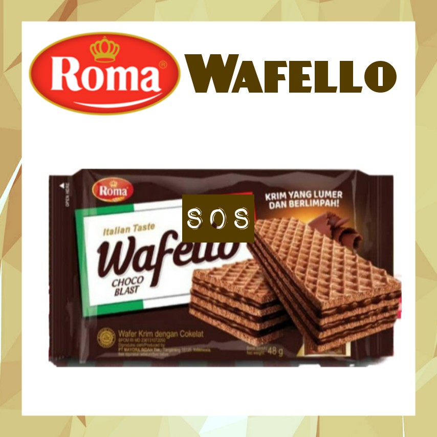 

《OS3》 Wafello Chocoblast Roma Wafer coklat 37,5 gram