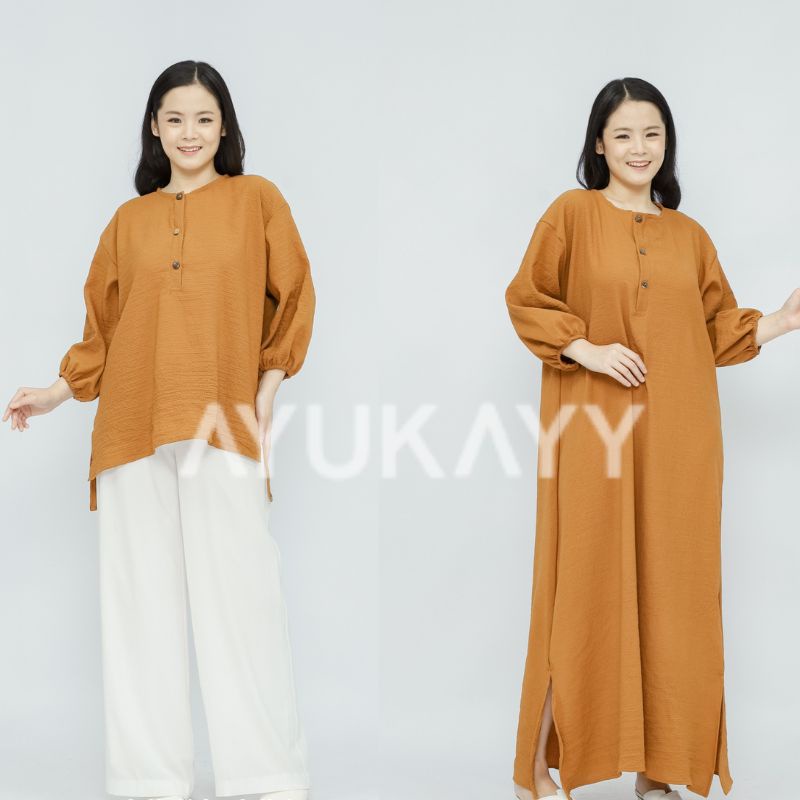 MSMO Sakura Vneck Shirt Blouse Kemeja Oversize / Kemeja Kantor / Kemeja Korea / Kemeja Oversized / Atasan Wanita