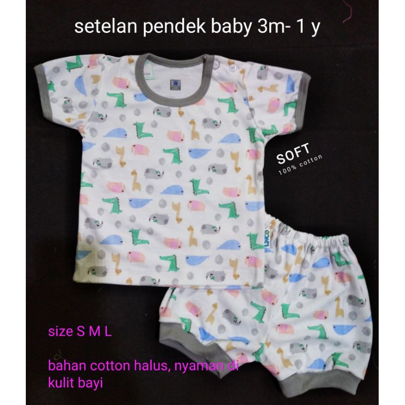 baju stelan pendek setelan bayi 3m -12 y pendek kancing bahu