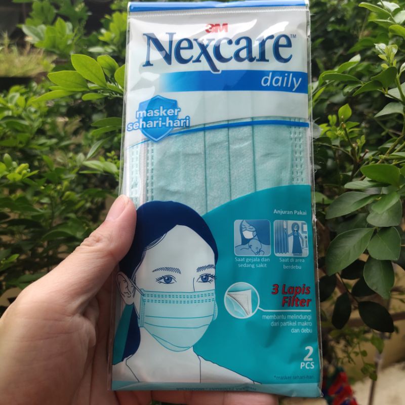 Masker 3M Nexcare 3 ply 1pack isi 2pcs