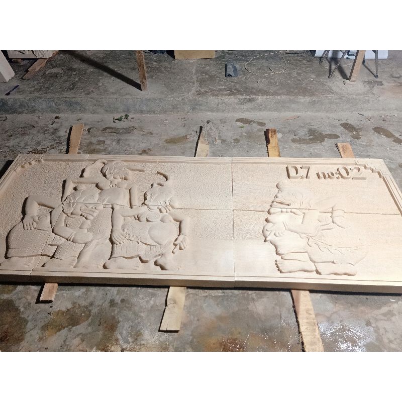 ukiran wayang ponokawan relief batu alam pajangan dinding