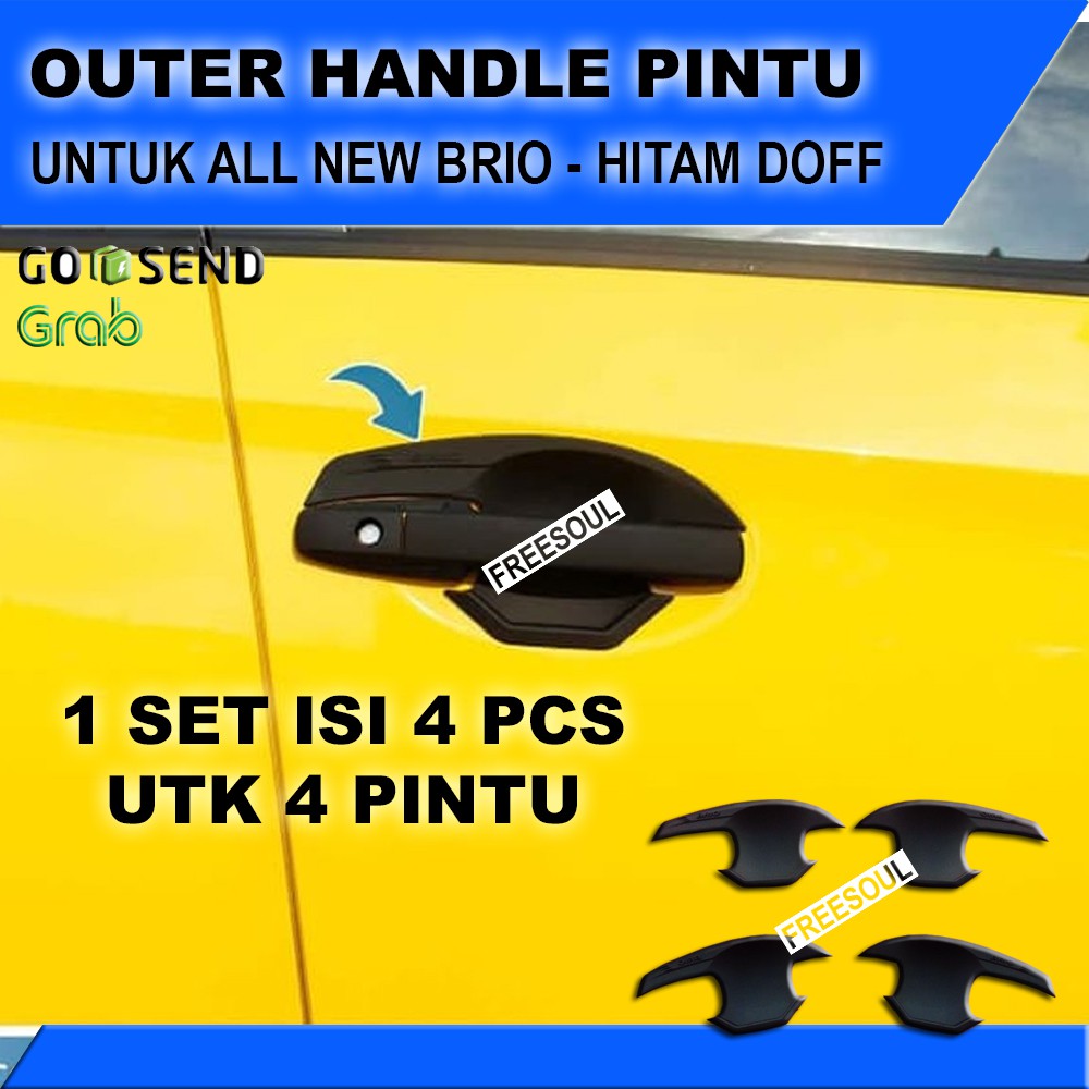 Outer Handle Pintu ALL NEW BRIO Mangkok Pintu dan Handle Cover Pintu Hitam Doff