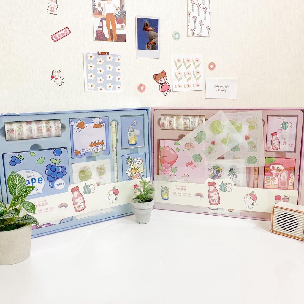 

Jurnal Set 7 in 1 Buah / Agenda / Gift Box Hampers / Hadiah / Notebook Journal Diary Alat Buku Tulis Lengkap Scrapbook Fruit