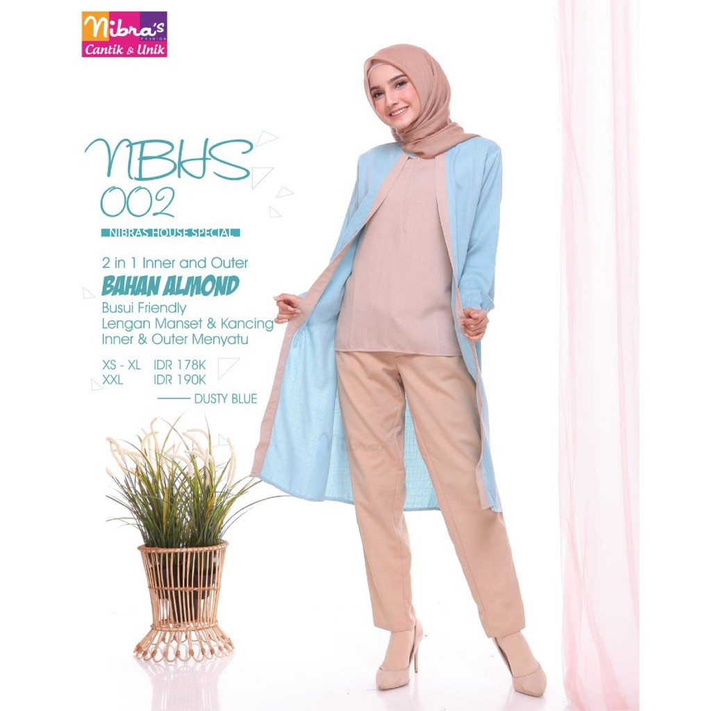 ATASAN NBHS 02 BLOUSE BAJU REMAJA KULIAH TRENDY BLUS BUSUI FRIENDLY FASHION MUSLIMAH