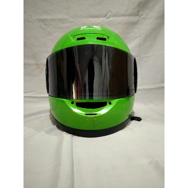 flat visor helm ninja  ijo