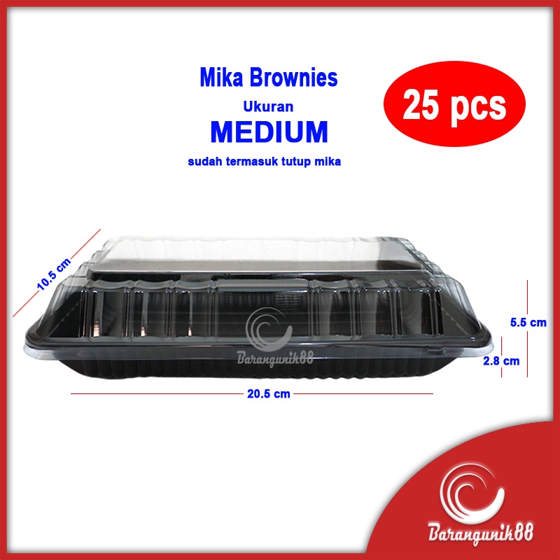 [25 pcs] Mika Brownies Medium Lux Food Grade High Quality Kotak Kue Sushi