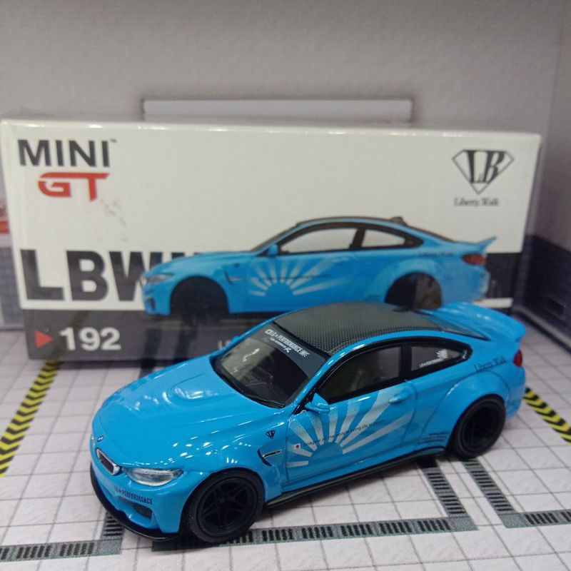 MiniGT MGT LB Works BMW M4 Baby Blue No. 192 RHD Europe Legends Liberty Walk Body Kitt