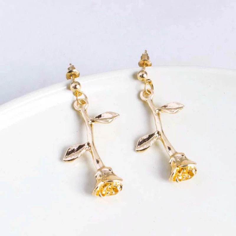 NEEDED.ID JKT | Gold Rose Earring / Anting Mawar Emas Korea Aesthetic