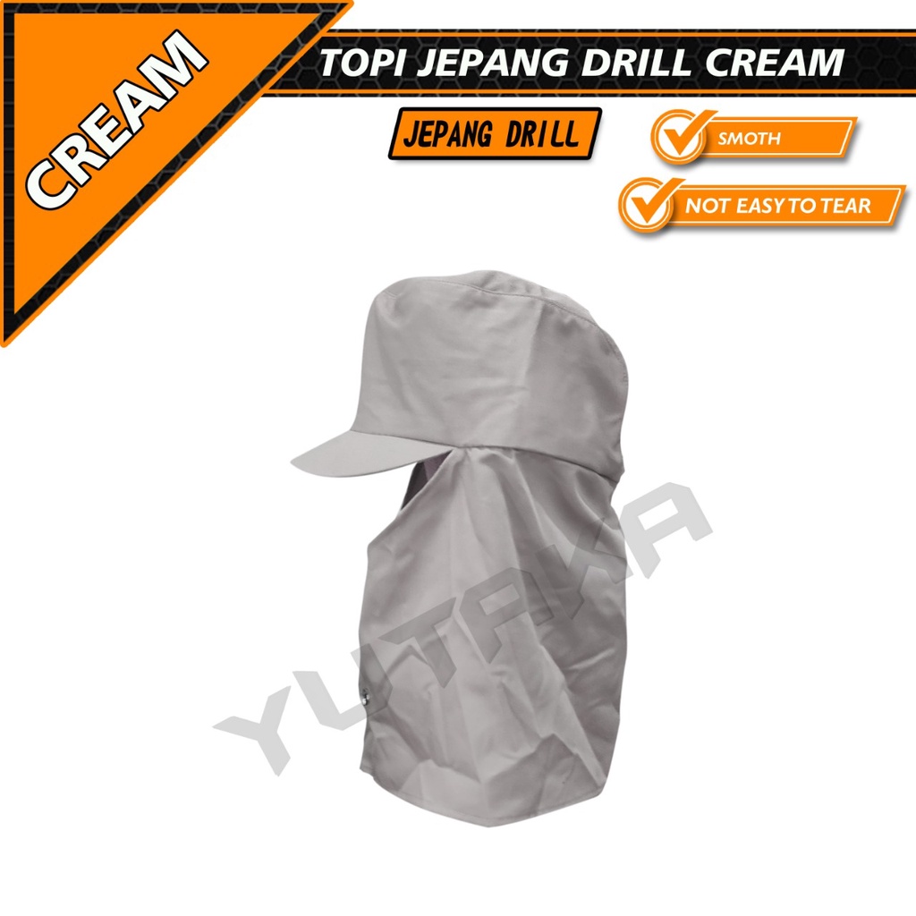 TOPI JEPANG DRIL warna cream/murah Topi Wellding Topi welding Kerpus bahan drill cream