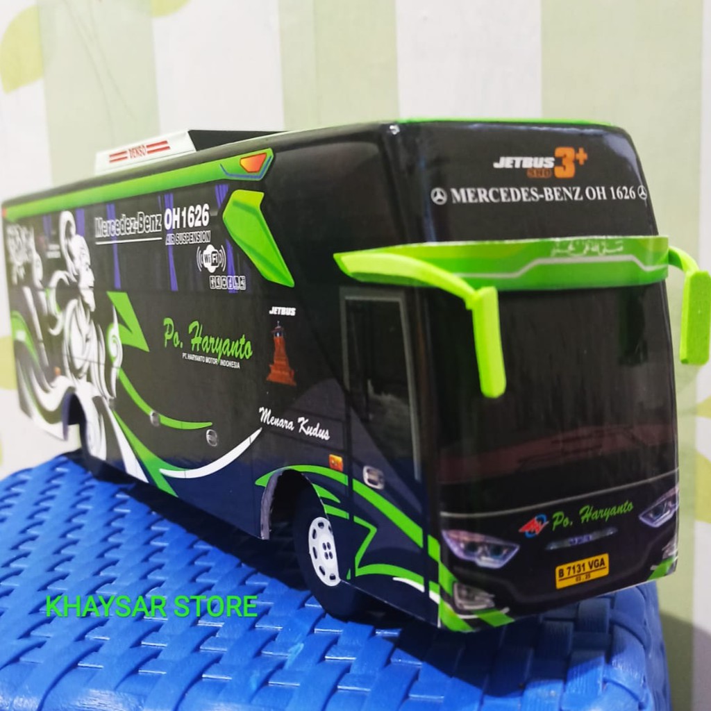 Miniatur bus bis JB3 Haryanto BIMA HIJAU