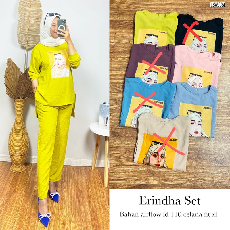 one set crinkle sablon motif wanita berhijab/one set crinkle airflow sablon