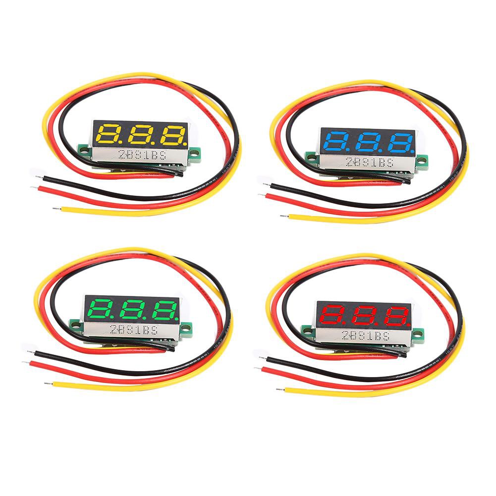 Mini 0.28 inch DC 0-100V 3 Wires Mini Gauge Voltage Meter Voltmeter LED Display Car Battery Motor