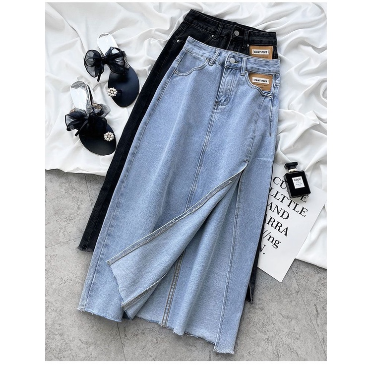 2023terbaru Rok Jeans Wanita rok high waist rok jins panjang wanita rok cewek kekinian rok korea ootd rok span jeans jumbo size 5XL