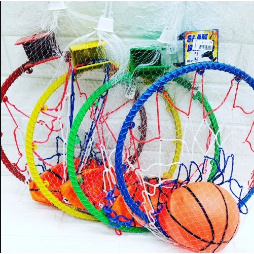 Mainan Anak Bola Basket Dan Ring Basket Set Komplit / Mainan Anak Laki Laki Murah SNI