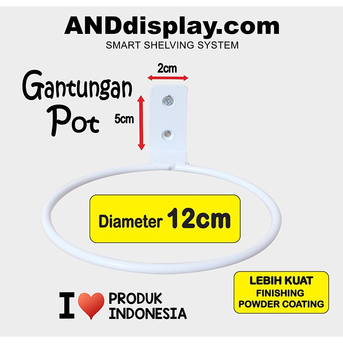 GANTUNGAN POT D.12 CM DINDING RING POT BUNGA HIASAN ANDDISPLAY