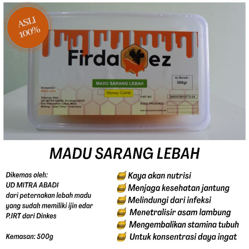 

500gr Madu Sarang (Firdaoez - Madu ASLI)