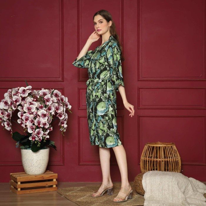 660580-Cynthia Chrysant Kimono Set 3 In 1 - Green #98