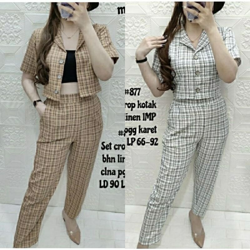 One Set Crop Tartan 424