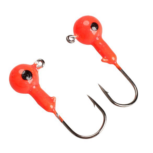 10Pcs Red Lead Round Jig Head Fishing Lures 5g 35mm