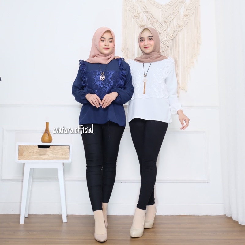 LESYA BLOUSE/BLOUSE BRUKAT FREE OUTER/ATASAN BRUKAT/ATASAN PESTA