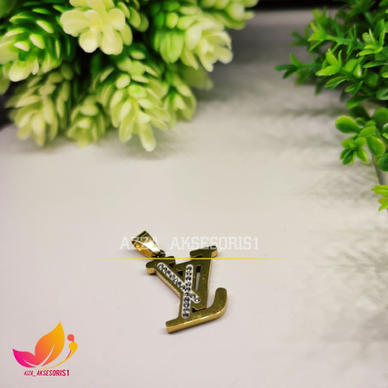 LIONTIN KALUNG PERMATA ZIRCON MODEL BRAND LV