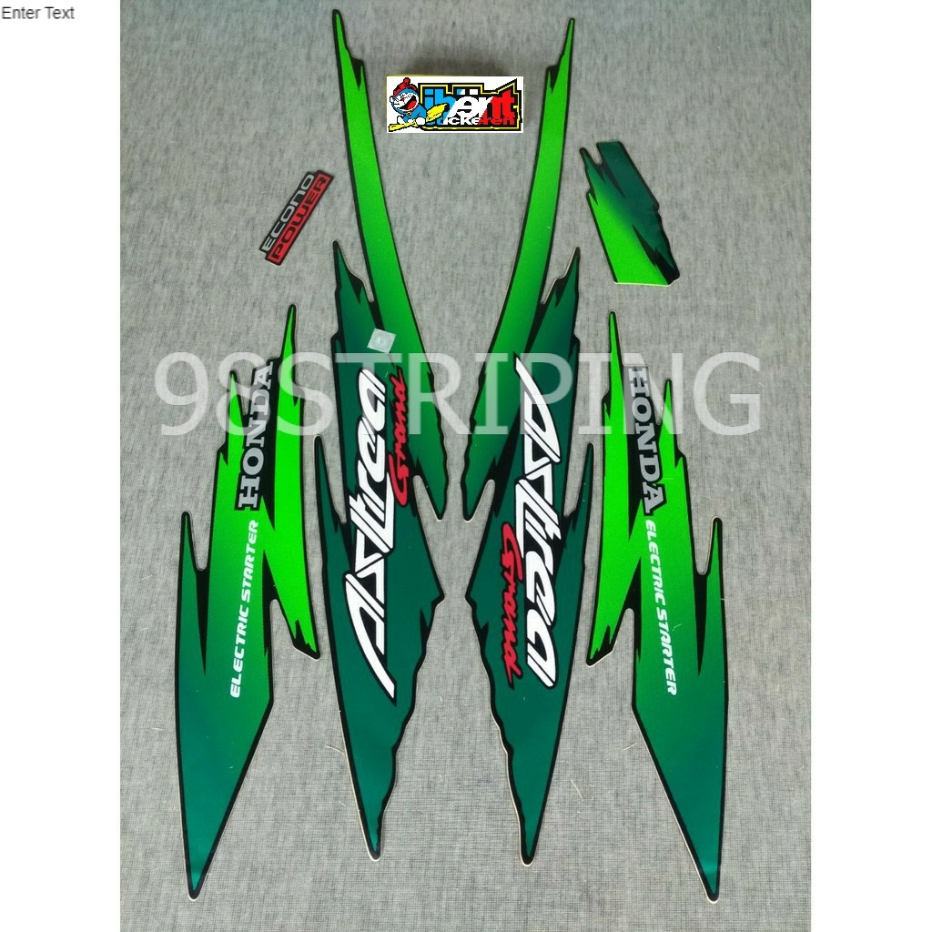 STIKER STRIPING LIS STANDAR ORI HONDA ASTREA GRAND HIJAU TAHUN 1994