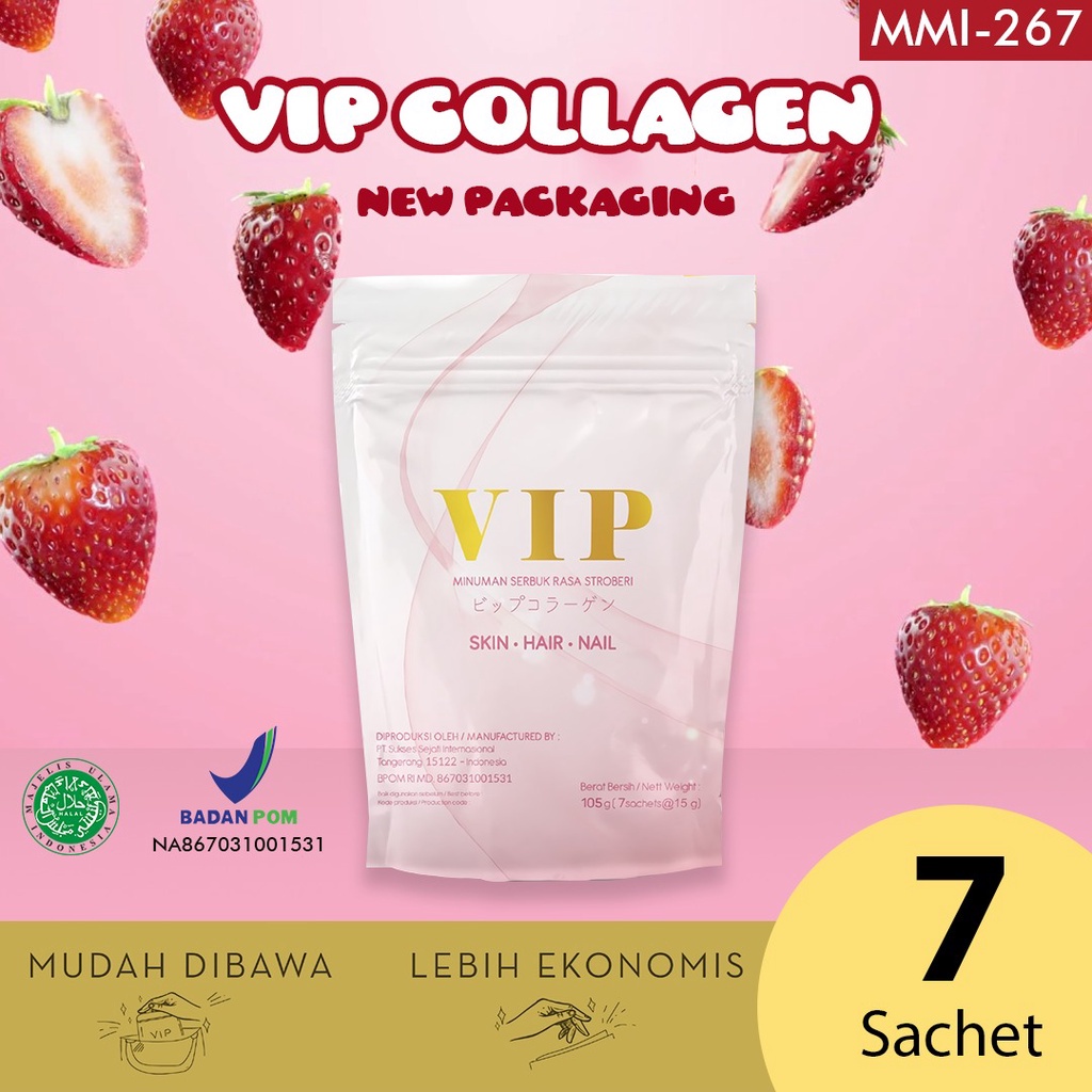 [COD] Minuman Pemutih Kulit VIP Collagen Whitening Glowing Drink Super Antioksidan dengan Kandungan Red Beet - 1 Pouch