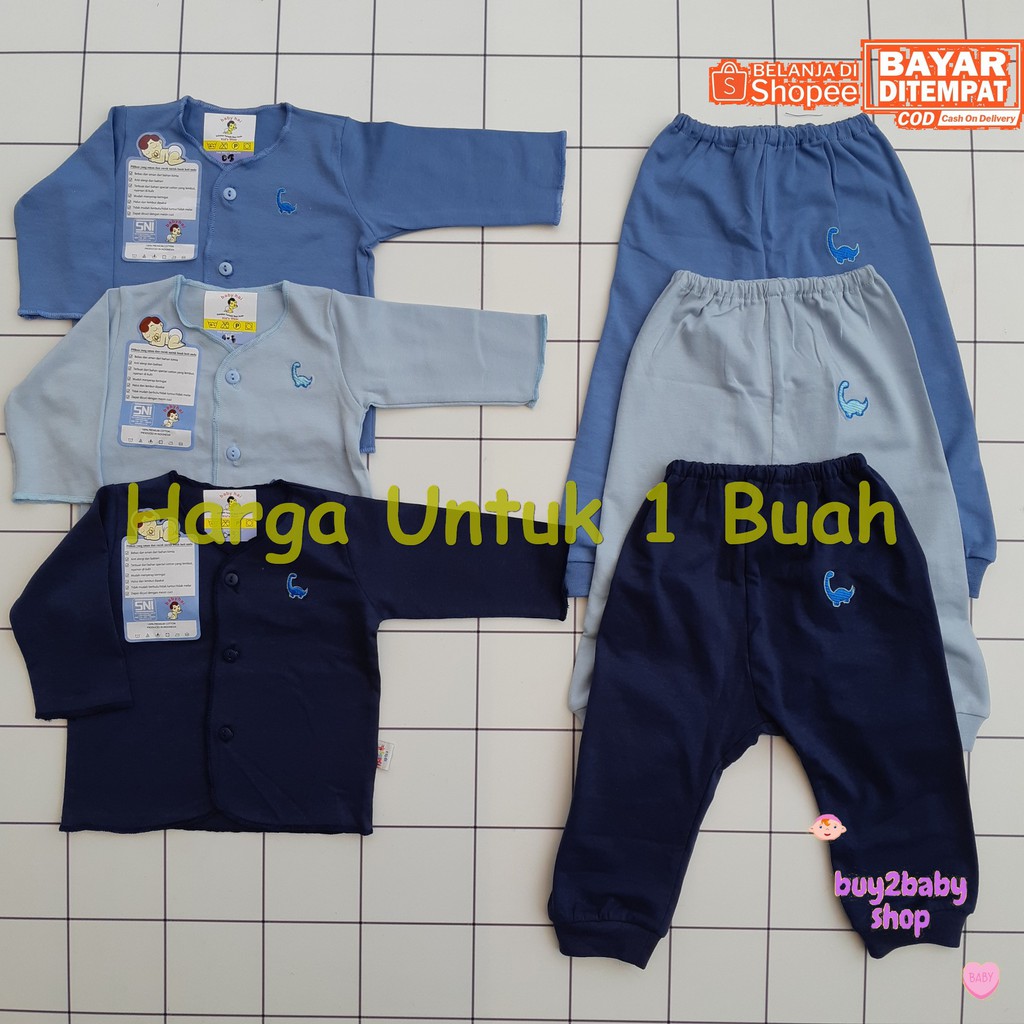 Setelan Piyama Panjang Bayi Bahan Premium Cotton BABYHAI Edisi Khusus Warna BIRU 1 PCS