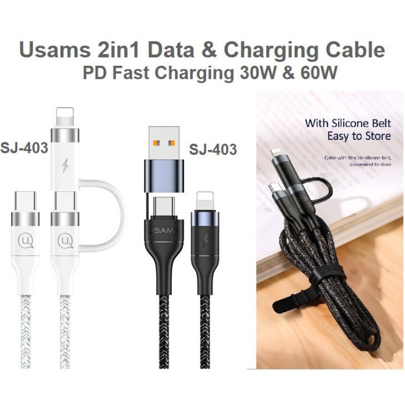 KABEL USAMS C TO C/ LIGHTNING MAX 60W. ORIGINAL