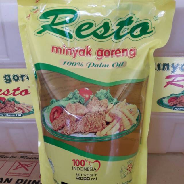 

Ready! MINYAK GORENG RESTO 1ltr 2ltr 900ml 1800ml 450ml Harga Per Dus!