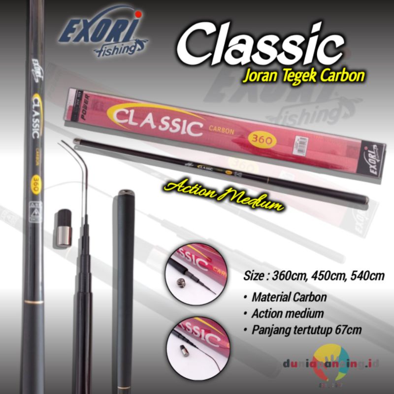 Joran tegek exori power classic 360cm 450cm 540cm material carbon