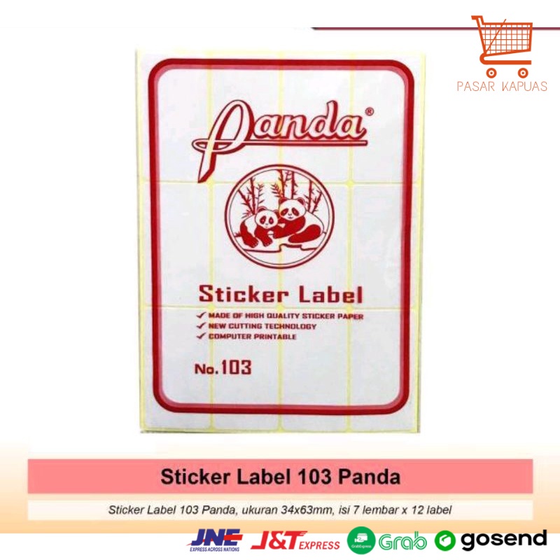 

[ COD ] Stiker Label 103/112/99 PANDA / label nama buku / label undangan