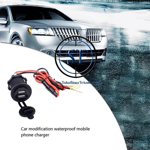 Dual USB 2 Port Charger Dc 12V For Motorcycle Socket Power Adapter Case Cas Hp Waterproof