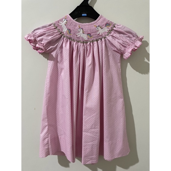 Preloved Anavini Velani Unicorn Smocked Dress - Bukan Tykes and tots Bukan Sarah Louise Bukan Dear G