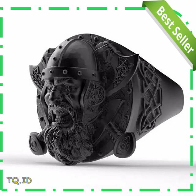 Cincin Pria black viking head