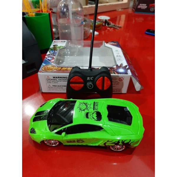 mobil remot super heroes lamborgini kecil dus