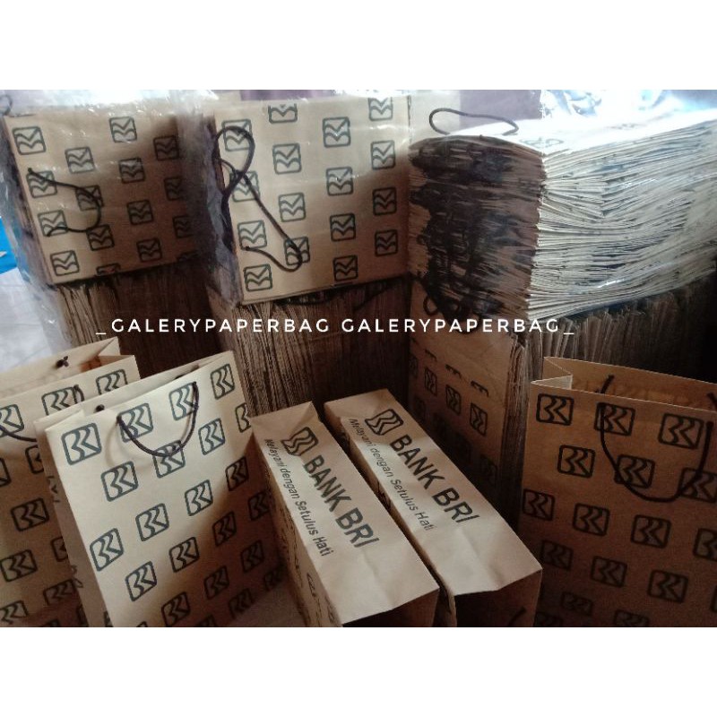 

Tas Sovenir / Tas Asul Asul / Hajatan / Paperbag Sablon Custom Bahan Kraf 125gsm