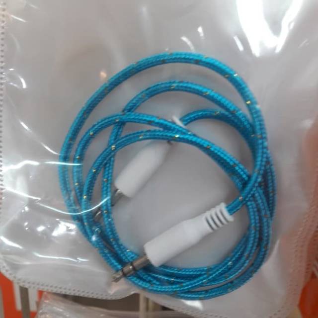 Kabel aux bulat aux to aux jack 3.5mm audio cable