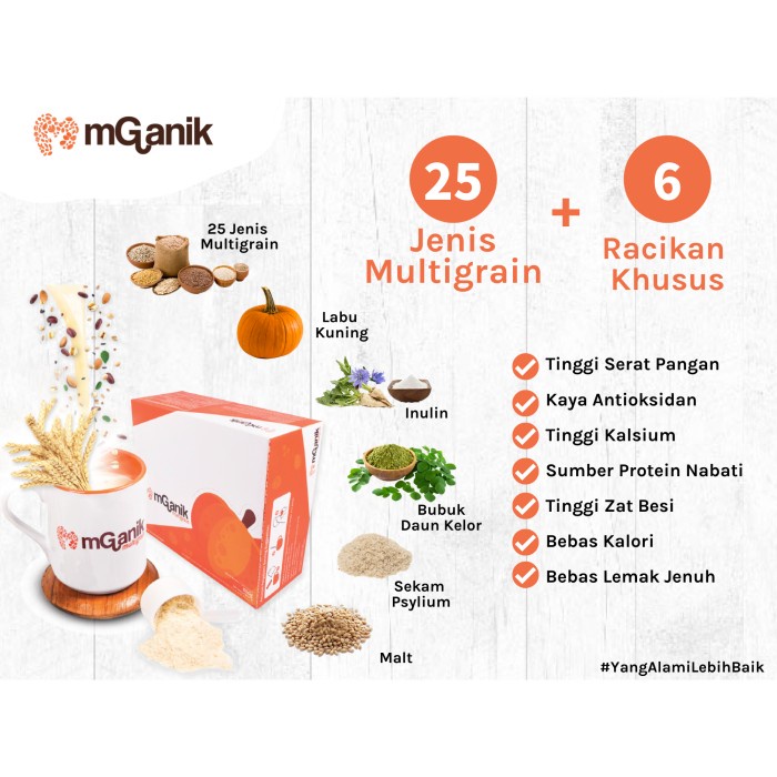 Mganik 6 Sachet Eceran M Ganik Multigrain untuk diabetes