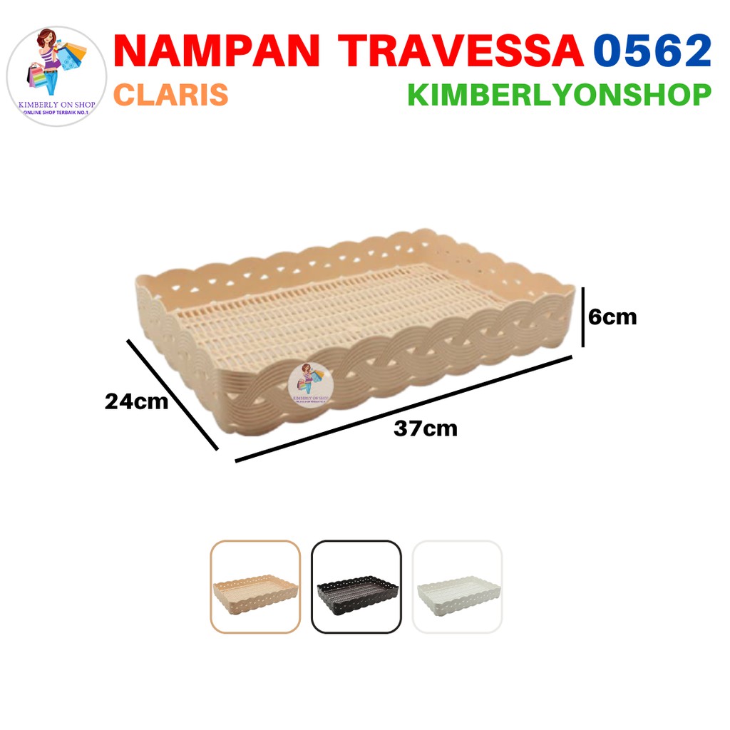 Kimberlyonshop Keranjang Nampan Plastik Serbaguna Travessa 0562 Claris