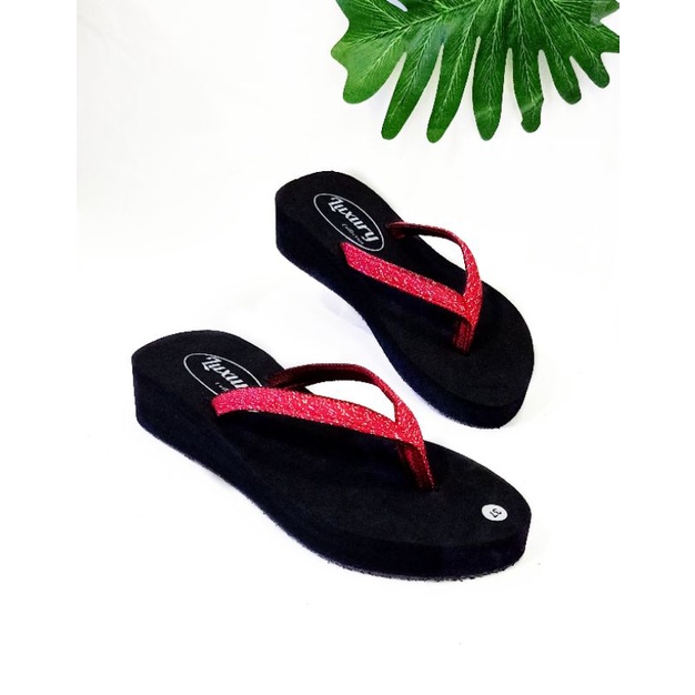 SENDAL WANITA WEDGES JEPIT BLINK - SANDAL JEPIT  WANITA KEKINIAN - SENDAL SPON (KODE BLINK-BLINK)